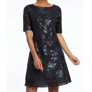 NWT 🌟NIC + ZOE🌟 FLORAL SHORT SLEEVE KNEE LENGTH SHIFT PONTE KNIT DRESS P L
